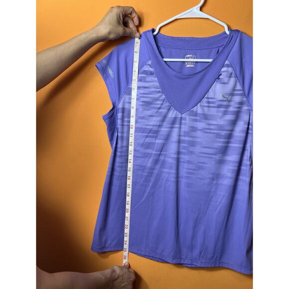 PUMA Sport Running Top Women's Size XL Black Short Sleeve Open Shoulder - Picture 9 of 9